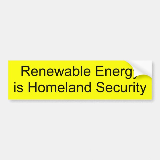 Förnybar energi är hemlandsäkerhet bildekal (Framsidan)
