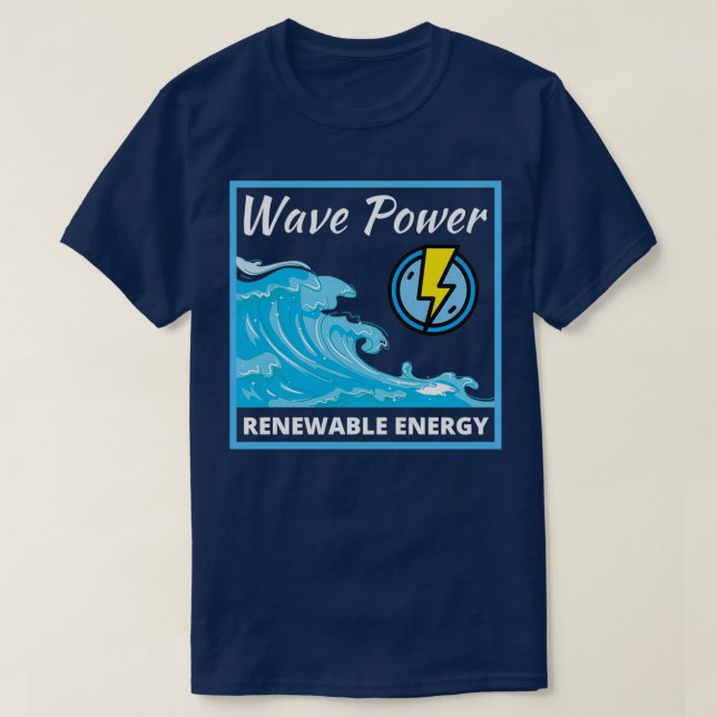 Förnybar energi från vågkraft t shirt (Design framsida)
