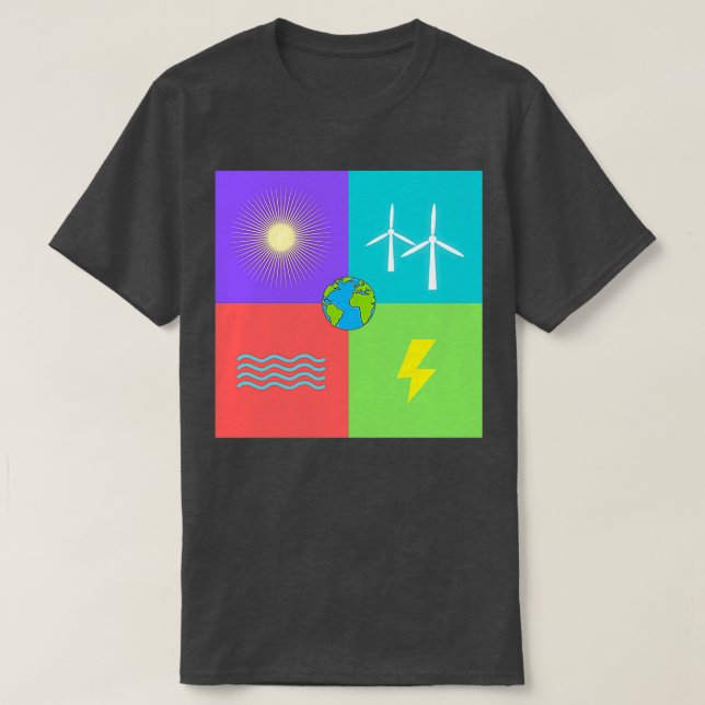 Förnybar energi på jorden t shirt (Design framsida)