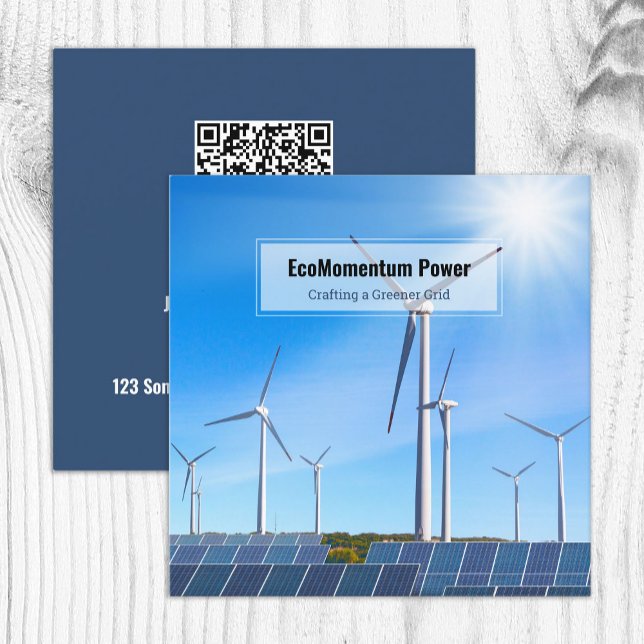 Förnybar energi QR Fyrkantigt Visitkort (Renewable Energy QR Square Business Cards)
