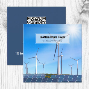 Förnybar energi QR Fyrkantigt Visitkort