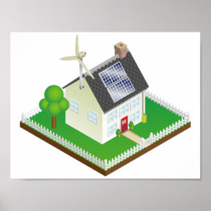 Förnybar energihusaffisch poster