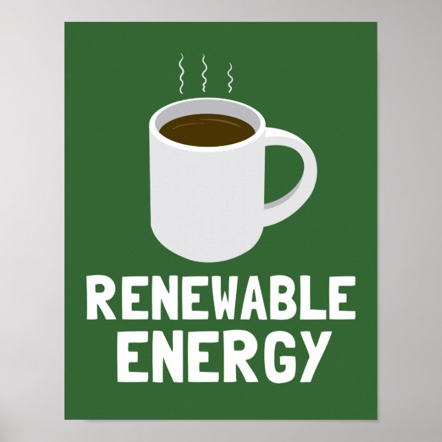 Förnybar energikaffe Kopp Poster (Framsidan)