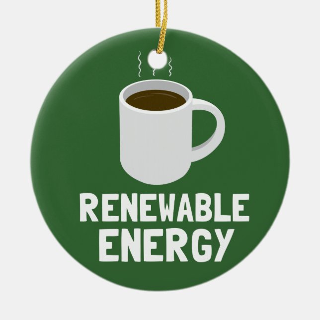 Förnybar energikaffekopp julgransprydnad keramik (Framsidan)