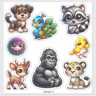 Förnyelse av 3D Animal Kingdom Sticker Collection Klistermärken