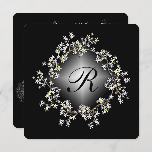 Förnyelse av belyst blommigt med andningsskydd inbjudningar (Fram/baksida)