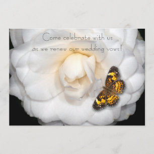 Förnyelse av Bröllop Vows/Camellia-Butterfly Inbjudningar