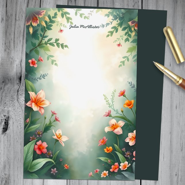 Förnyelse av Charming Garden med Vibrant Blommars Brevpapper (Skapare uppladdad)