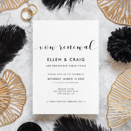 Förnyelse av elegant svart och vitt Bröllop Vow Inbjudningar