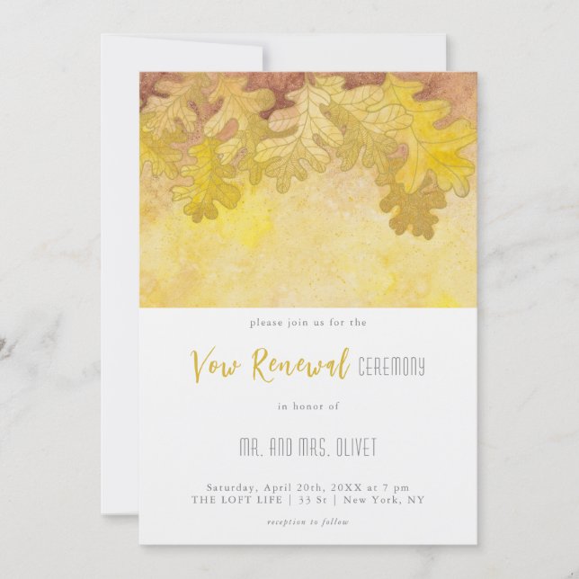 Förnyelse av Höstens Ekbladslöfte Inbjudningar (Framsida)