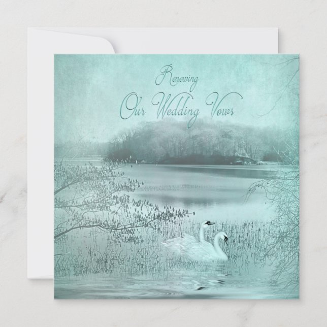 FÖRNYELSE AV INBJUDAN OM VOWS - SCENIC SVAN/SJÖ (Framsida)