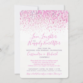 Förnyelse av rosa bröllop under ett år lyckligtvis inbjudningar