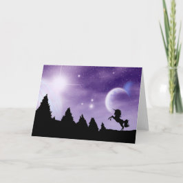 Förnyelse av Unicorn Shilhouette med Lila Himlar Kort