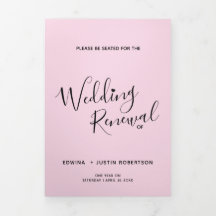 Förnyelseceremoni i bröllop rosa svart vitt