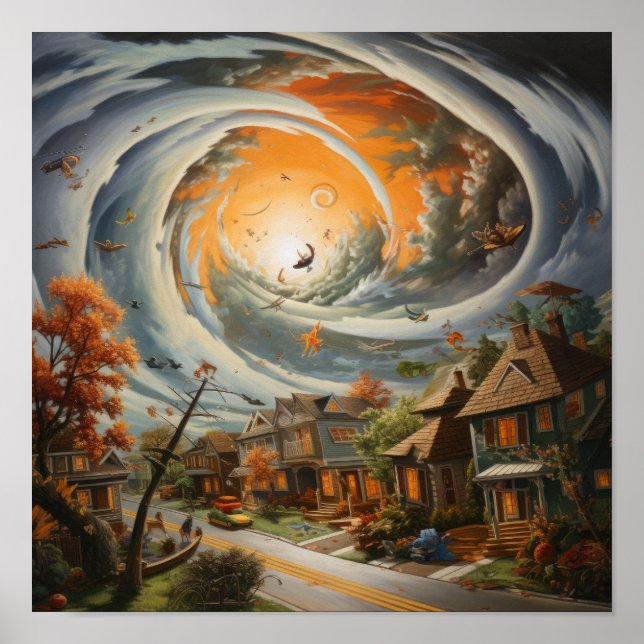 Förödande orkanska Strejkor Grannskap - makt Poster (Framsidan)