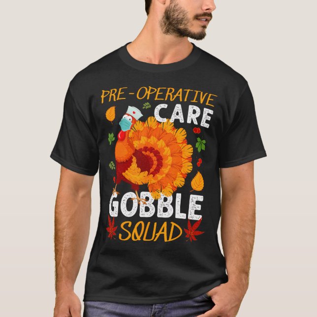 Föroperativt gobble Squad Turkey Thanksgiven in T Shirt (Framsida)