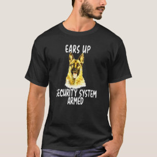 Förordnat säkerhetssystem för Hund upp i tyska She T Shirt