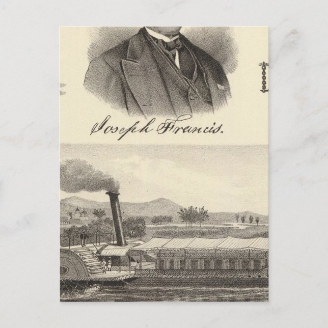 Förorenad järn ångyacht vykort (Framsida)