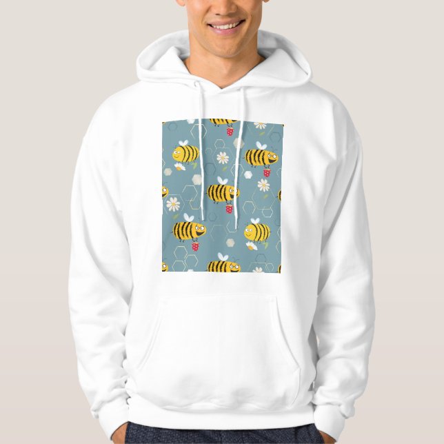 Förorenande bin, Blommar Garden Scene. Hoodie (Framsida)