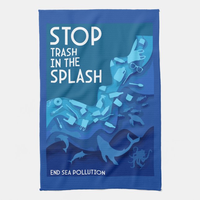 Förorening av havet kökshandduk (Vertikal)