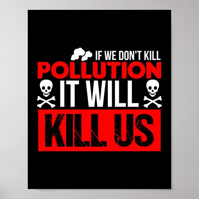 Förorening kommer att Döda oss klimatförändringsmi Poster (Framsidan)