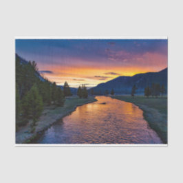 Förorening River Sunset Decoupage Tissue Paper