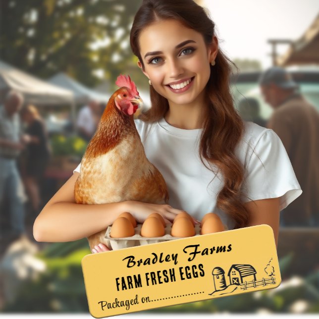 Förpackad den dag då jordbrukarna saluför livsmede returadress etikett (Skapare uppladdad)