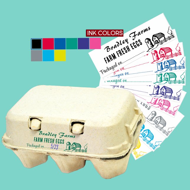 Förpackad den dag då jordbrukarna saluför livsmede självfärgande stämpel (Skapare uppladdad)