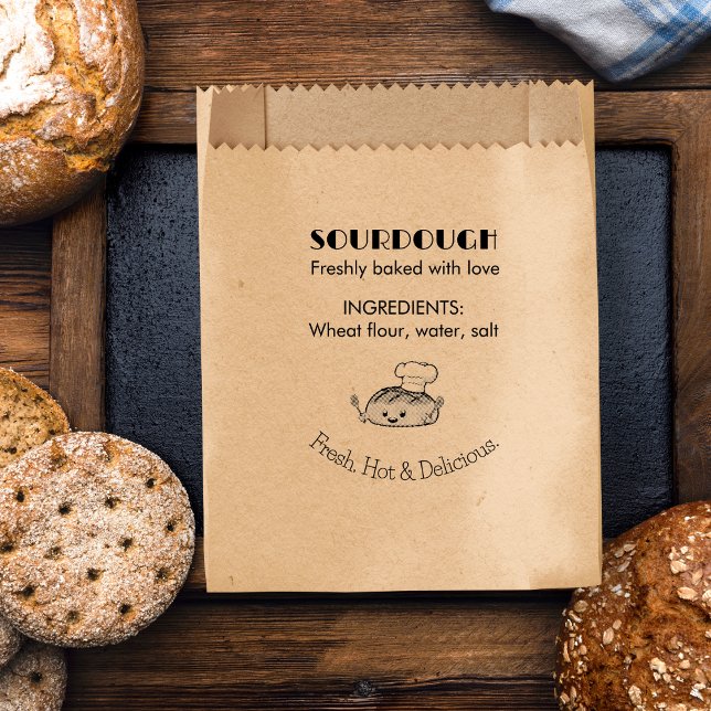 Förpackning av bakverk, matsädesingredienser stämpel (Bakery Business Sourdough Ingredients Packaging Rubber Stamp)