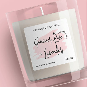 Förpackning för modern ljus för kvinnlig Rosa Vatt Fyrkantigt Klistermärke