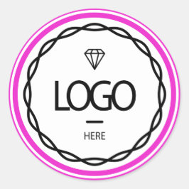 Förpackning för Rosa av Logotyp för säljfrämjande  Runt Klistermärke