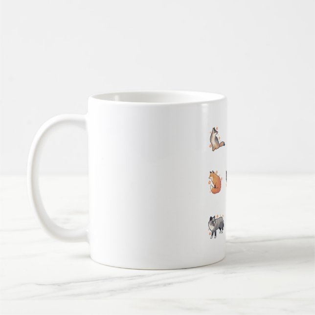 Förpackning för späda rävar � Utsänt djurkonst Kaffemugg (Vänster)