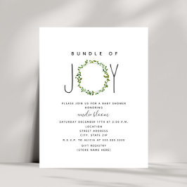 Förpackning med Joy Greenery Wandey Neutralt Baby  Inbjudningar