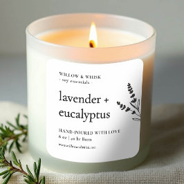 Förpackning med ljusprodukt Botaniskt artisan Craf Fyrkantigt Klistermärke
