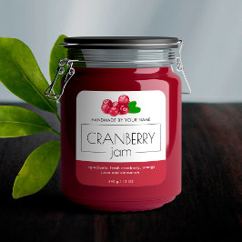 Förpackning med produktetikett för tranberry Sylt Fyrkantigt Klistermärke