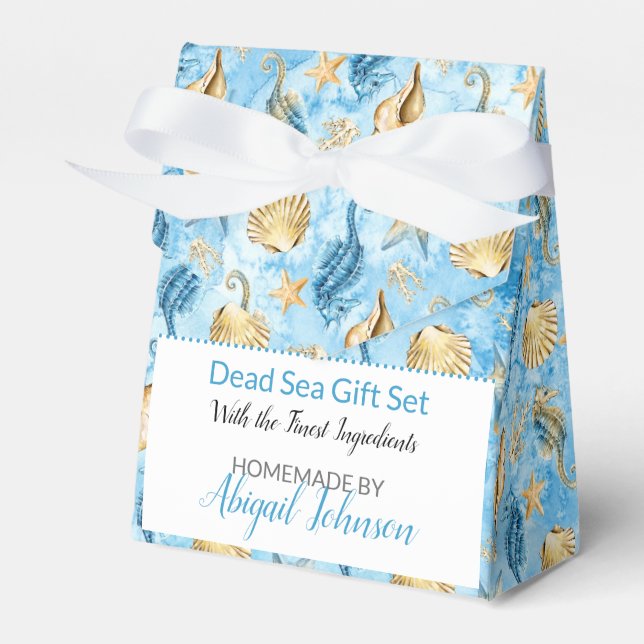 Förpackning med vattenfärgat Beach Sea Life Spa Gi Presentaskar (Framsidan Sidan)