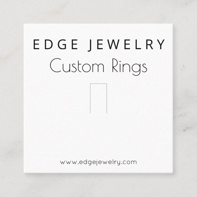 Förpackning med Visning svart och vit Ring Fyrkantigt Visitkort (Framsida)