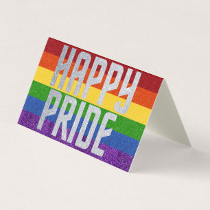Förpackning om 25 LGBT Lycklig-Pride-kort i Glitte Kort