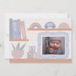 Förpackningen Joy Illustrated Shelf Birth Inbjudningar