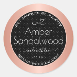 Förpackningsetiketter för ljus i Vax i ro, svart s Runt Klistermärke