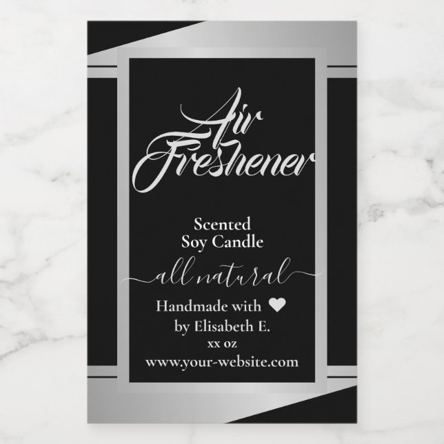 Förpackningsetiketter för Modern Silver Grått- Mat Etikett (Singel etikett)