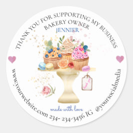 Förpackningsfästen för bakverk runt klistermärke