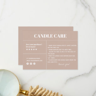 Förpackningskort för ljussköljning (Candle Care Ta Tack Kort