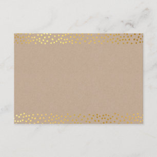 FÖRPACKNINGSKORT rustikt guld mini konfetti kraft Tilläggskort