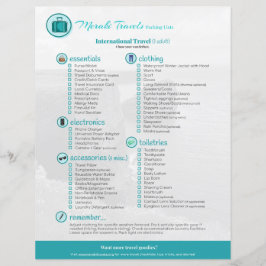 Förpackningslista: Internationell Travel (1 Vuxen)