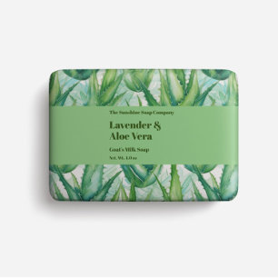 Förpackningspapper för tvål - vattenfärg aloe vera flygblad