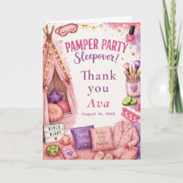 Förpämnande Pyjamasparty Tack Kort