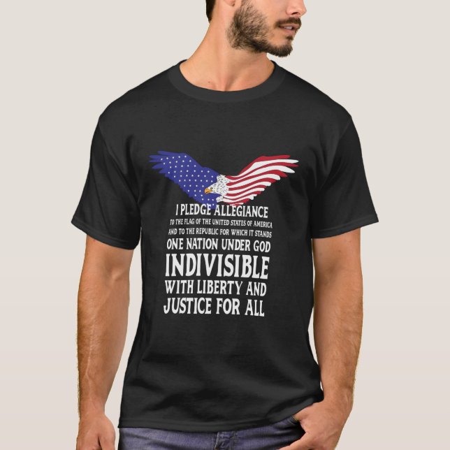 Förpliktelse till USA:s Flagga T Shirt (Framsida)
