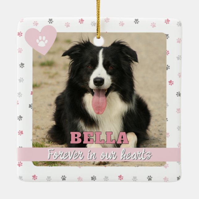 Förr i vår Hearts Rainbow Bridge Pet Loss Julgransprydnad Keramik (Baksida)