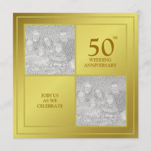 Förr & Nu Foto Guldjubileum (Blank) Inbjudningar